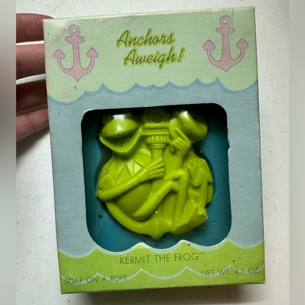 1981 kermit the frog soap on a rope New Old Stock
